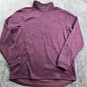 Under Armour Pullover Mens 2XL Purple 1/4 Zip Heathered Tech 1320745
